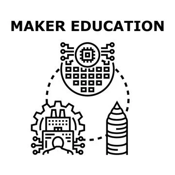 Maker education concept development in technological innovation process 스톡 일러스트