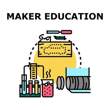 Maker education concept fostering learning, innovation, and experimenting Stock Illustration