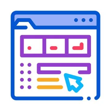 Maker information folder icon vector outline illustration Stock Illustration