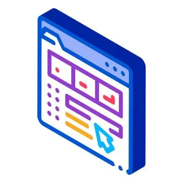 Maker information folder isometric icon vector illustration Stock Illustration