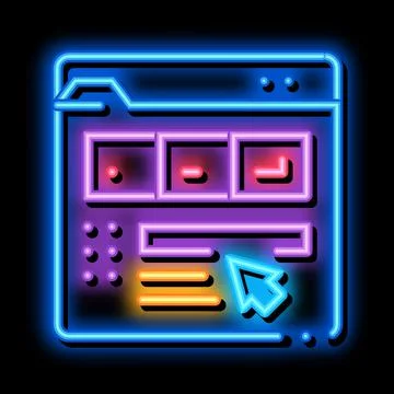 Maker information folder neon glow icon illustration Stockillustratie