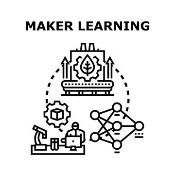 Maker learning concept with production and research イラスト素材