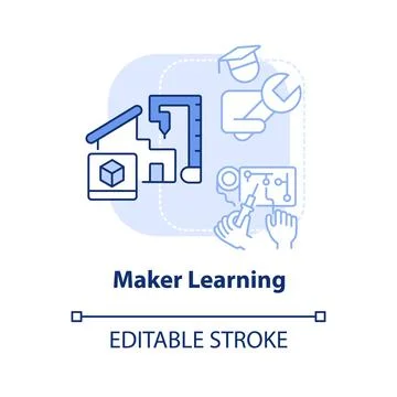 Maker learning light blue concept icon Stock Illustration