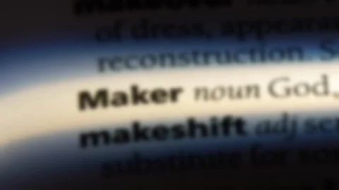 Maker word in a dictionary. Stock Footage 99563268