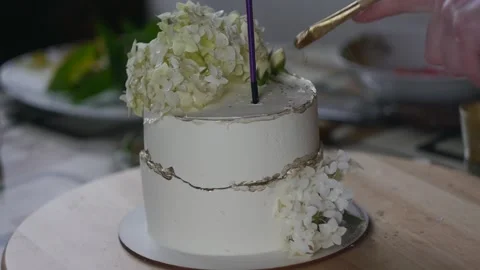 Makes a cake Stock Footage 136669764