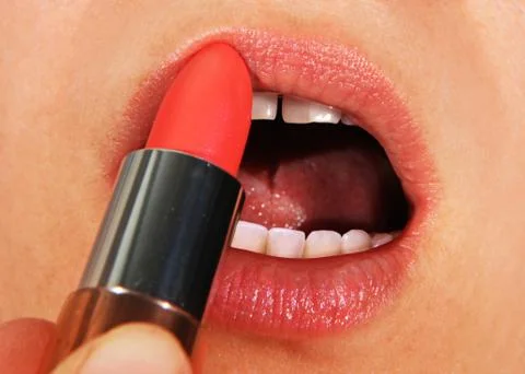 Makes up lips Stock Photos