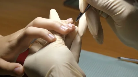 The makes manicure gel lacquer Stock Footage 79327739