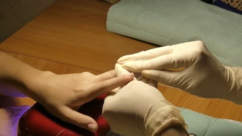 The makes manicure gel lacquer Stock Footage 79604585