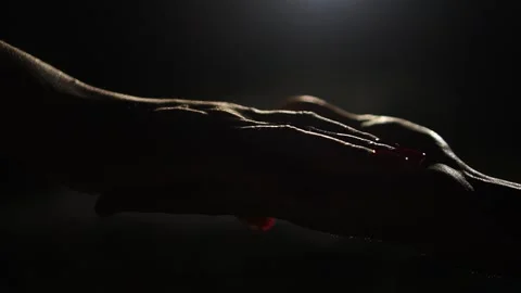 Makes an offer at night. puts the ring on his finger Video stock 144860323