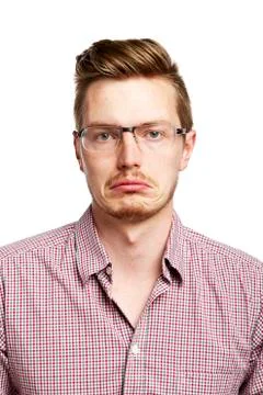 Makes a sad face Stock Photos