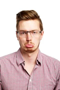 Makes a sad face Stock Photos