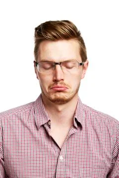 Makes a sad face Stock Photos