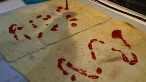 Makes shawarma on the stove Video stock 76441355