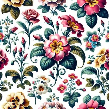 Make,A,Seamless,Pattern,For,Wallpaper,With,White,Background,In Stock Illustration