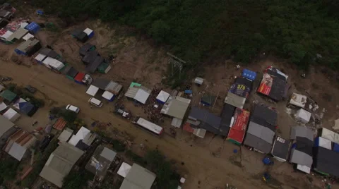 Makeshift Tents Set up after Earthquake in Canoa, Ecuador Stock Footage 63436778