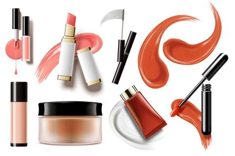 Makeup accessories set Illustrazione stock