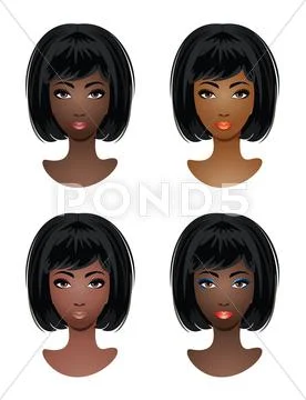 Makeup for african-american women Stock Illustration