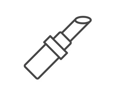 Makeup and cosmetics. Beauty linear vector graphic icons in the form of lipst Stock Illustration