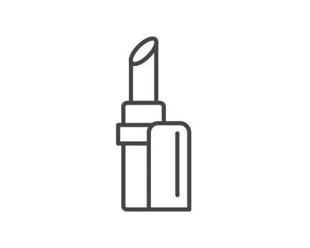Makeup and cosmetics. Beauty linear vector graphic icons in the form of lipst Stock Illustration