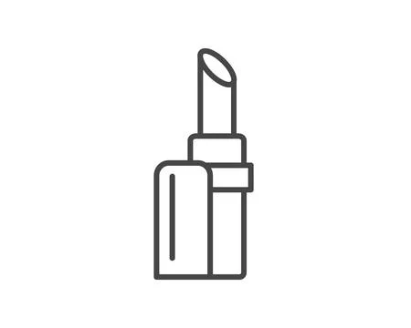 Makeup and cosmetics. Beauty linear vector graphic icons in the form of lipst Stock Illustration