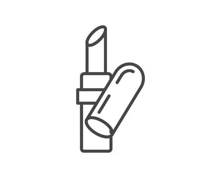 Makeup and cosmetics. Beauty linear vector graphic icons in the form of lipst Stock Illustration