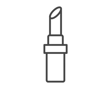 Makeup and cosmetics. Beauty linear vector graphic icons in the form of lipst Stock Illustration