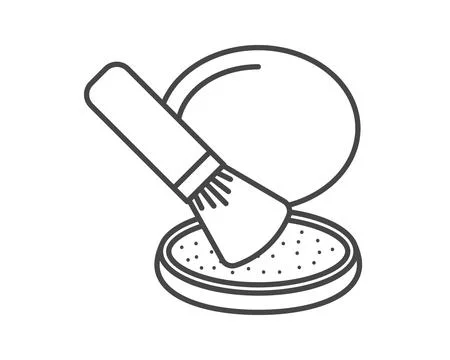 Makeup and cosmetics. Linear vector graphic icons of beauty in the form of po Stock Illustration