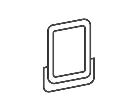 Makeup and cosmetics. Linear vector graphic beauty icons in the form of a fac Stock Illustration