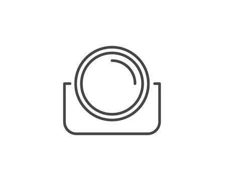 Makeup and cosmetics. Linear vector graphic beauty icons in the form of a fac Stock Illustration