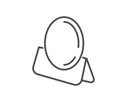 Makeup and cosmetics. Linear vector graphic beauty icons in the form of a fac Stock Illustration