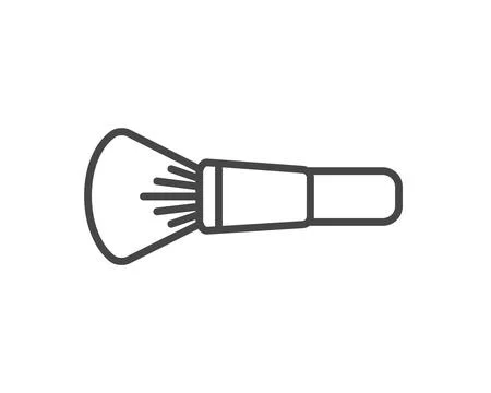 Makeup and cosmetics. Vector graphic icons of beauty brushes for face, powd.. Stock Illustration