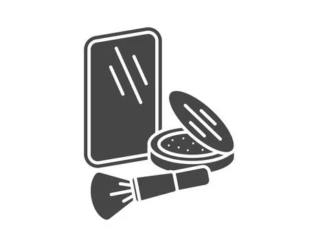 Makeup and Cosmetics. Vector set graphic black icons beauty, inclusive powder Stock Illustration