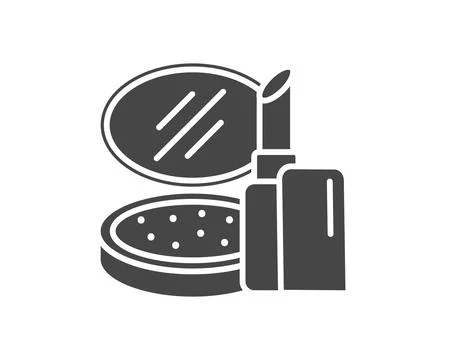 Makeup and cosmetics. Vector set of beauty graphic black icons including lips Stock Illustration