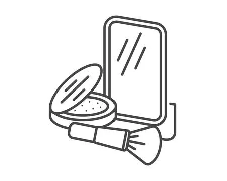 Makeup and Cosmetics. Vector set graphic icons beauty, inclusive powder, mi.. Stock Illustration