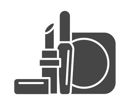 Makeup and cosmetics. Vector set of beauty graphic black icons including lips Stock Illustration