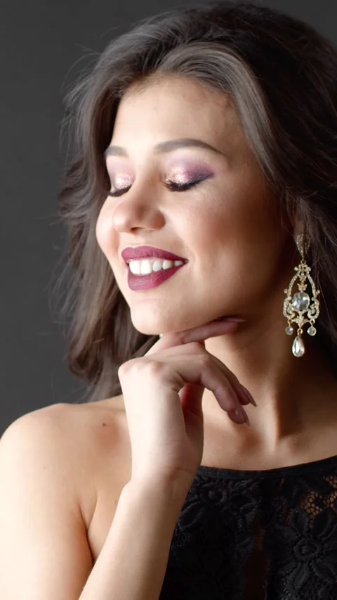 Makeup and Hair Posing Moments Stock Footage 322691121