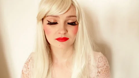 Makeup, applying eyeshadow Stock Footage 62453484