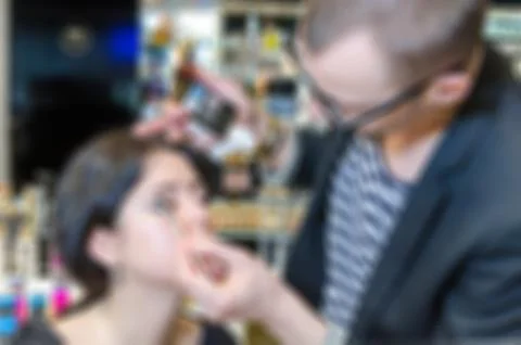 Makeup artist and model theme blur background Stock-Fotos