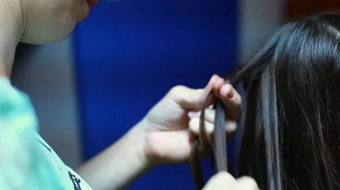 Makeup artist applies eye shadow. Beautiful woman face. Perfect makeup Stock Footage 65193506