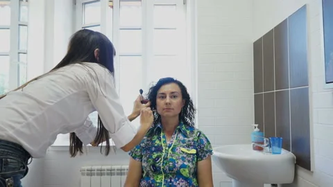 Makeup artist close-up Stock Footage 98482520