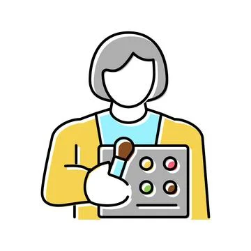Makeup artist color icon vector illustration Stockillustratie