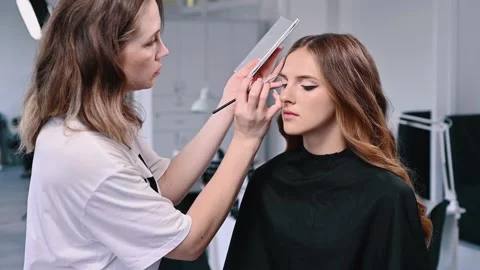 Makeup artist doing makeup Stock Footage 259167520