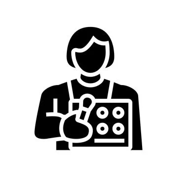 Makeup artist glyph icon vector illustration 库存插图