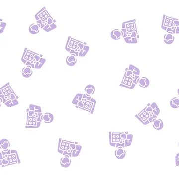 Makeup artist glyph seamless pattern 库存插图