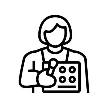 Makeup artist line icon vector illustration Stockillustratie