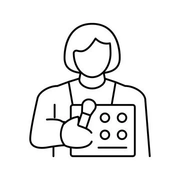 Makeup artist line icon vector illustration Stock Illustration