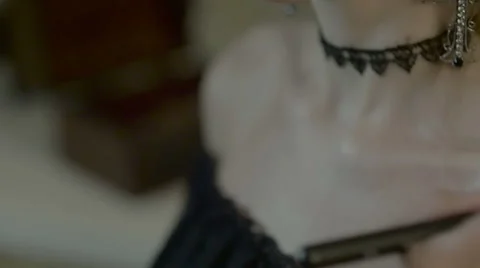 Makeup artist preparing bride before the wedding in a morning Stock Footage 67961127