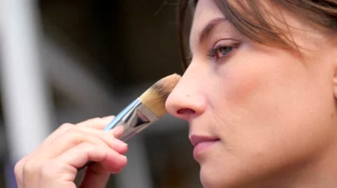 Makeup artist retouching models makeup Stock Footage 59730163