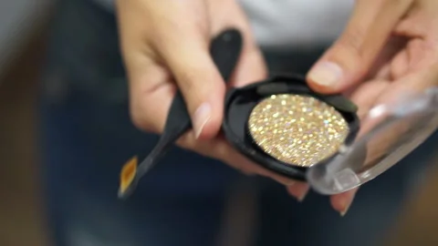 The makeup artist is satisfied with his work Stock Footage 98482232