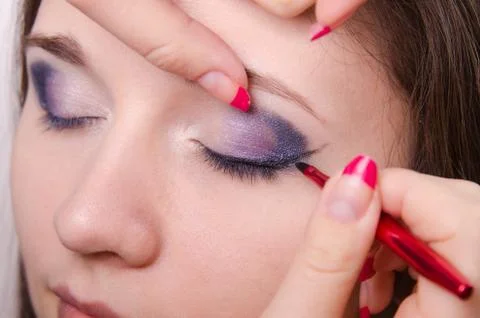 Makeup artist starts causing arrows forever models Foto stock